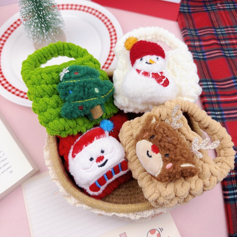 圣诞节毛绒零钱包可爱卡通圣诞老人耳机包学生文具收纳包小礼品 - 图2