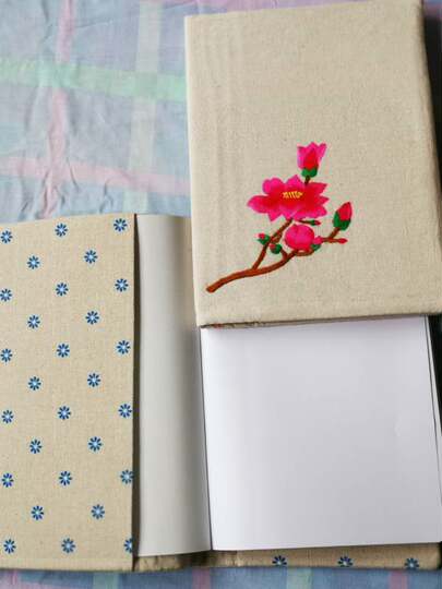 Qiang specialty crafts, fully hand-embroidered notebook, removable and washable notebook cover
