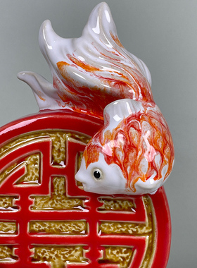 结婚礼物客厅小摆件美陶陶瓷摆设