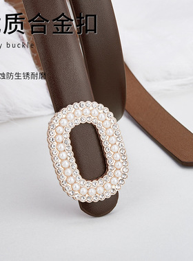 跨境欧美中东韩国时尚珍珠女皮带ins风 亚马逊速卖通现货百搭