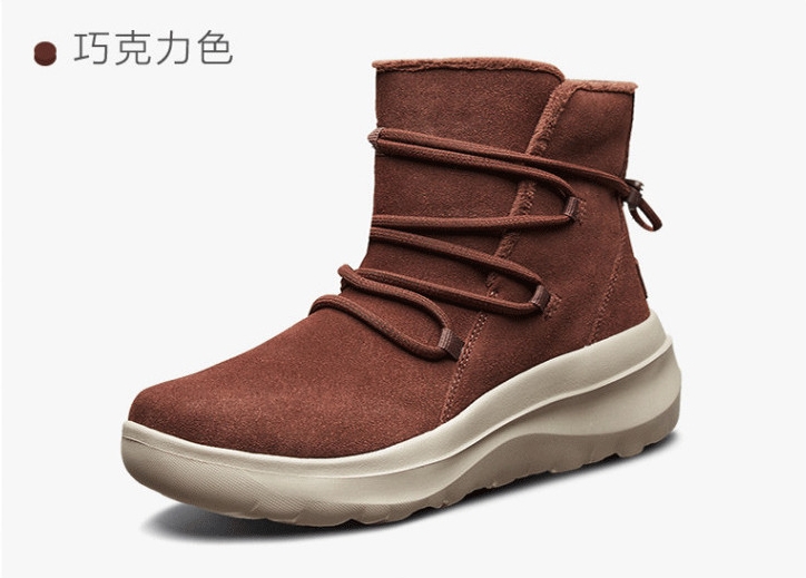 skechers斯凯奇松紧可调雪地靴缓震轻质高帮一脚蹬短靴女靴15547 - 图3