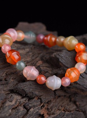 盐源玛瑙玉石文玩铃铛独创风手串