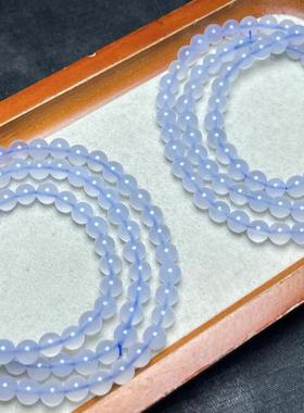 天然海蓝宝三圈手链女款