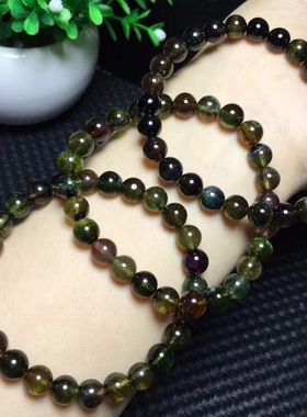 天然老矿巴西黑玫瑰黑美人碧玺手链女人石手串饰品情侣款礼物