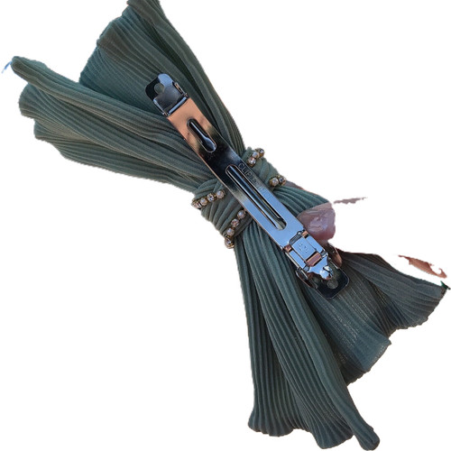 新韩版韩国大蝴蝶结长飘带弹簧夹马尾发夹子发饰发卡仙女顶夹1873 - 图3