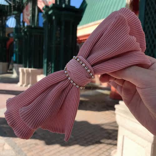 新韩版韩国大蝴蝶结长飘带弹簧夹马尾发夹子发饰发卡仙女顶夹1873 - 图1