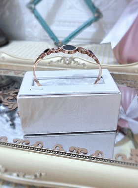 新款百搭轻奢款弹簧手镯钛钢金色弹簧开口极简风网红同款手环2277