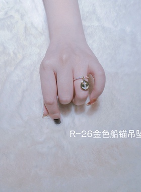 zacw.ly925银镶嵌合成立方氧化锆圆盘船锚戒指
