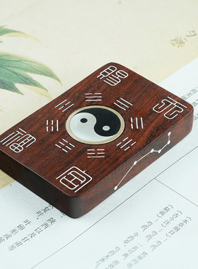 枣木黑檀镶银天官赐福道系吊坠