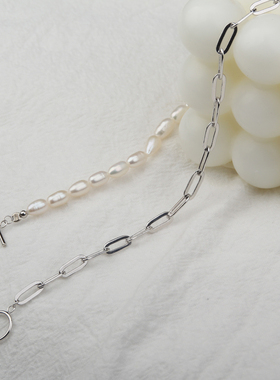 纯银拼接女潮流轻奢项链