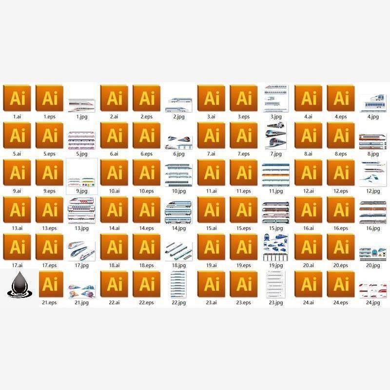 高铁动车火车AI矢量素材覆兴号地铁列车铁路交通运输工具图片打印,淘宝优惠券,粉丝福利购,淘宝优惠卷