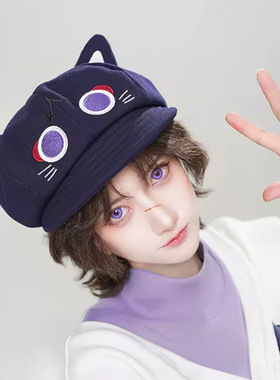 流浪者·童话猫立耳卡通八角帽贝雷帽女可爱甜妹显脸小cos帽子萌