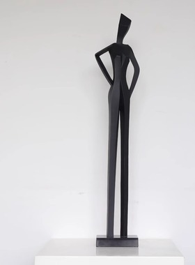 抽象人物艺术雕塑玄关摆件细长高级感小众轻奢高档竖高创意工艺品