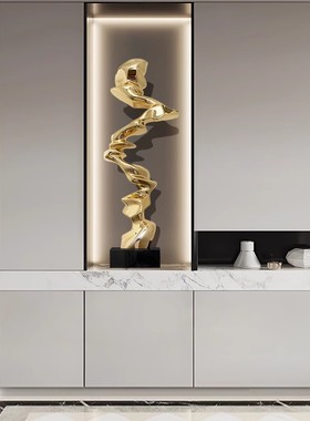 现代轻奢客厅电视柜玄关落地摆件酒店大堂样板间装饰艺术树脂雕塑