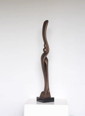 现代轻奢高档客厅走廊玄关艺术雕塑摆件细长竖高酒店大堂装饰品