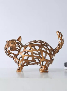 现代轻奢装饰铁艺长颈鹿摆件玄关酒柜金属动物样板房工艺摆设