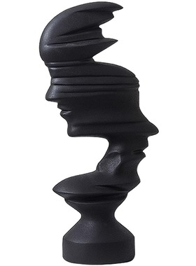 黑白哑光抽象人物客厅玄关摆件现代简约售楼部酒店电视柜