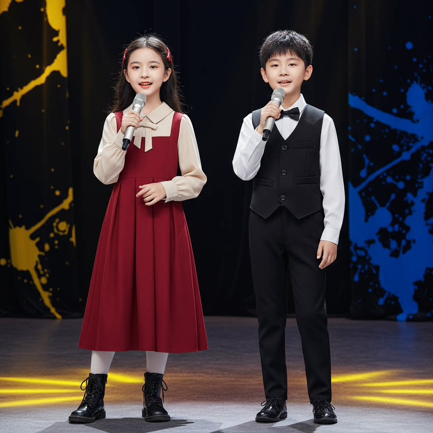 儿童合唱演出服中小学生大合唱团诗歌朗诵表演服小主持人比赛礼服,淘宝优惠券,粉丝福利购,淘宝优惠卷