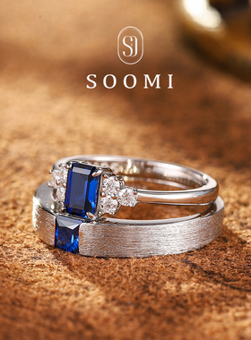 925纯银培育皇家蓝宝石戒指