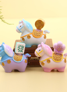 唐三彩小胖马摆件洛阳文创纪念品