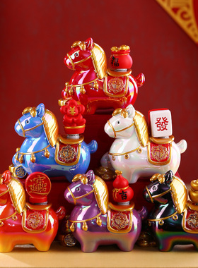 马上来财洛阳博物馆唐三彩马摆件