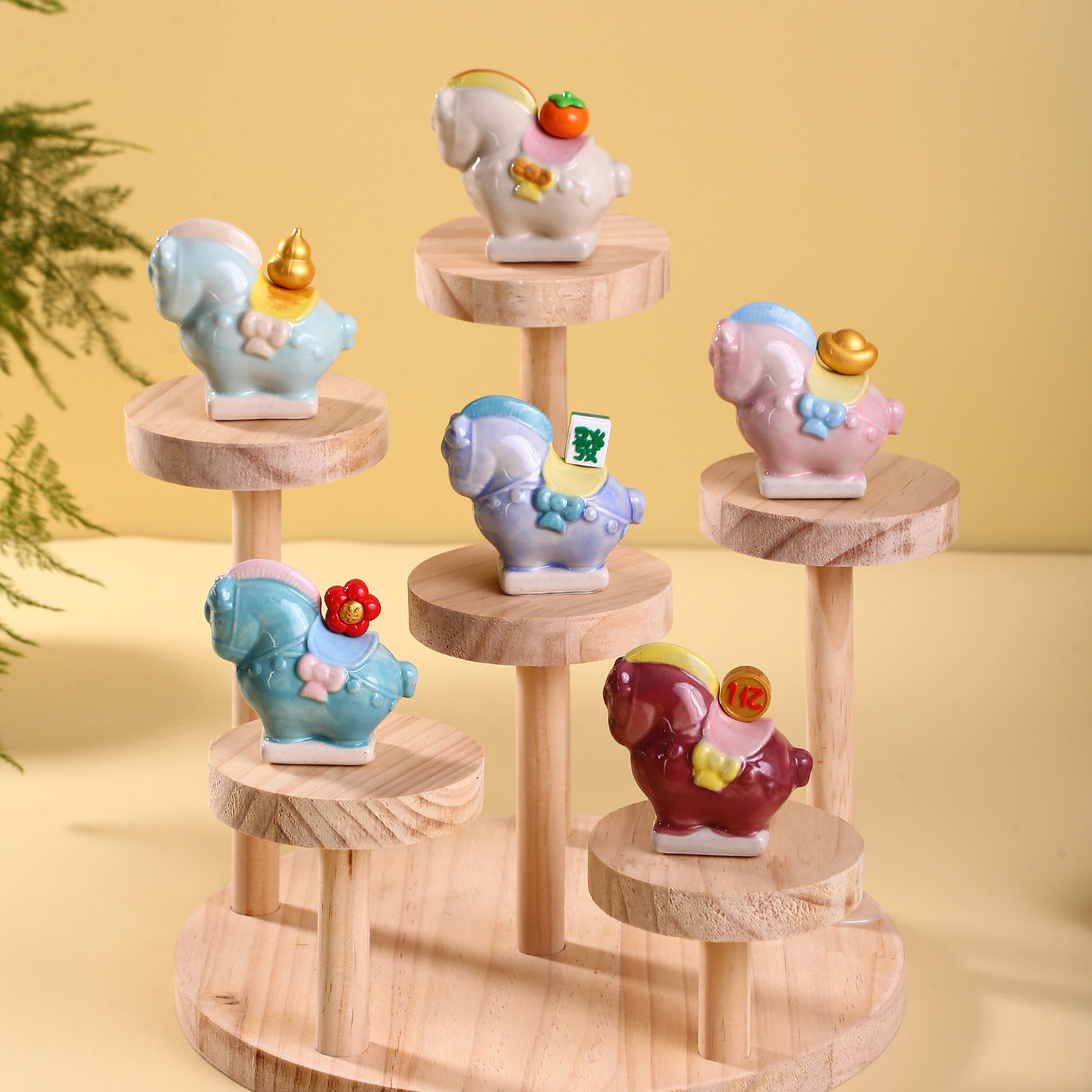 陶瓷马摆件洛阳文创纪念品唐三彩小胖马盲盒河南博物馆特产伴手礼