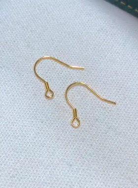 DIY手工配件 S925纯银简单时尚耳勾耳环空托 珍珠耳饰耳坠子女