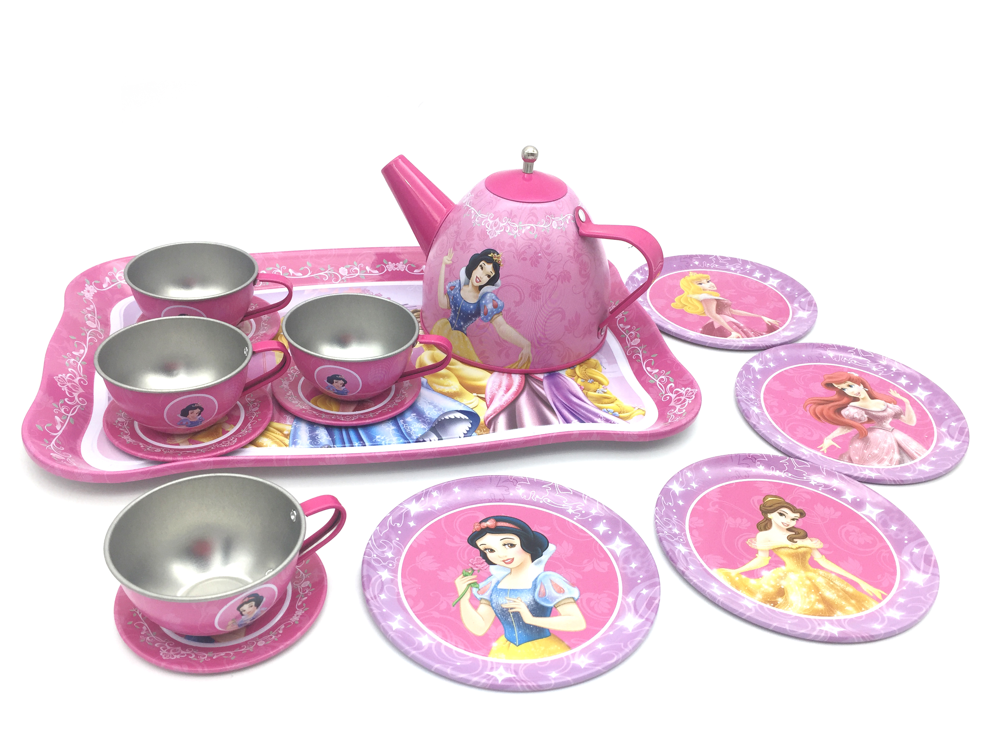 儿童过家家厨房组合玩具男女童小孩游戏下午茶马口铁仿真茶壶套装 - 图0