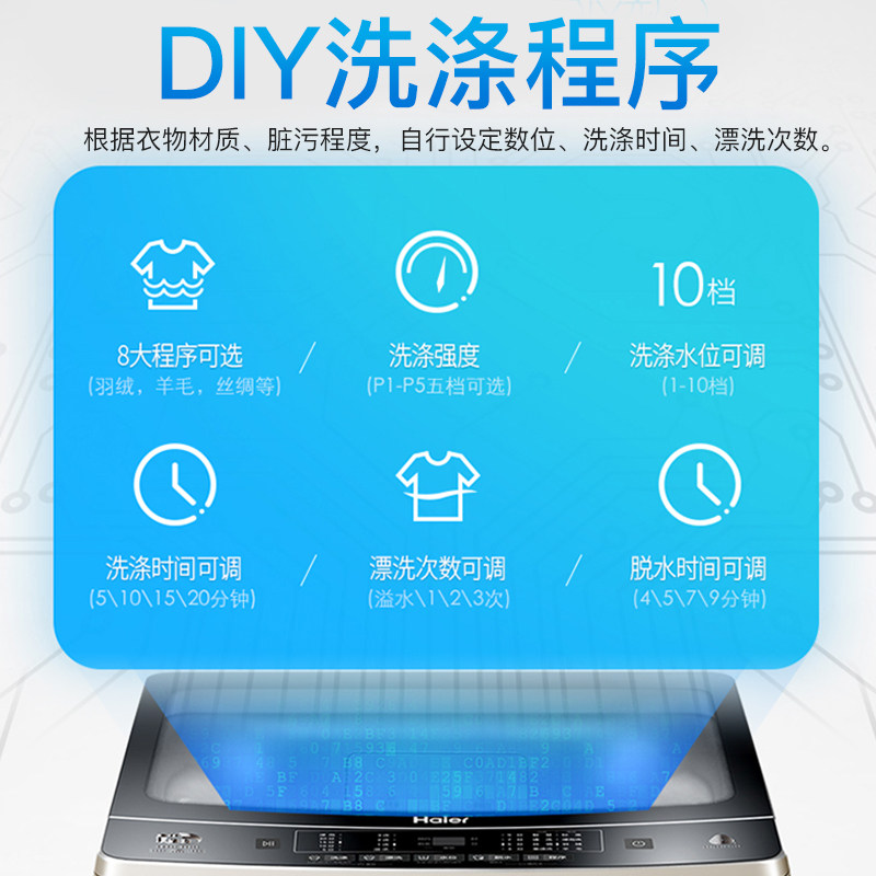 haier /海尔全自动直驱变频洗衣机 海尔三星伟业洗衣机