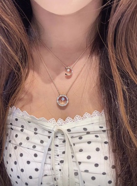 Jennie同款项链水冰月小金豆coco小香风经典菱格纹轻奢高级锁骨链