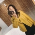 Mùa thu 2019 nữ mới phiên bản Hàn Quốc của áo khoác xe máy ve áo giản dị PU da rắn màu lỏng lẻo áo khoác ngắn - Quần áo da