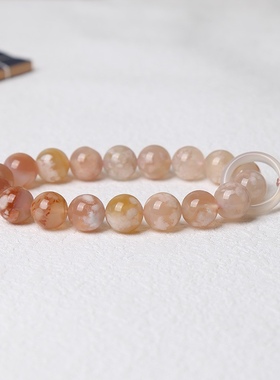 天然樱花玛瑙手持手串绕指柔国风饰品十八子送女友礼物佘太翠文玩