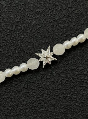 DomyLand八芒星白玉珍珠手链