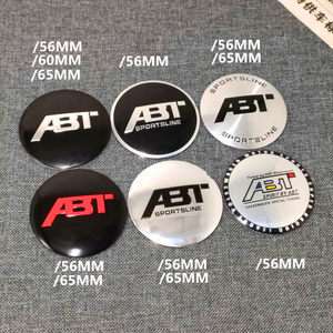 改装汽车改装轮毂轮盖贴标RACING R- ABT铝质立体贴56MM60MM65MM