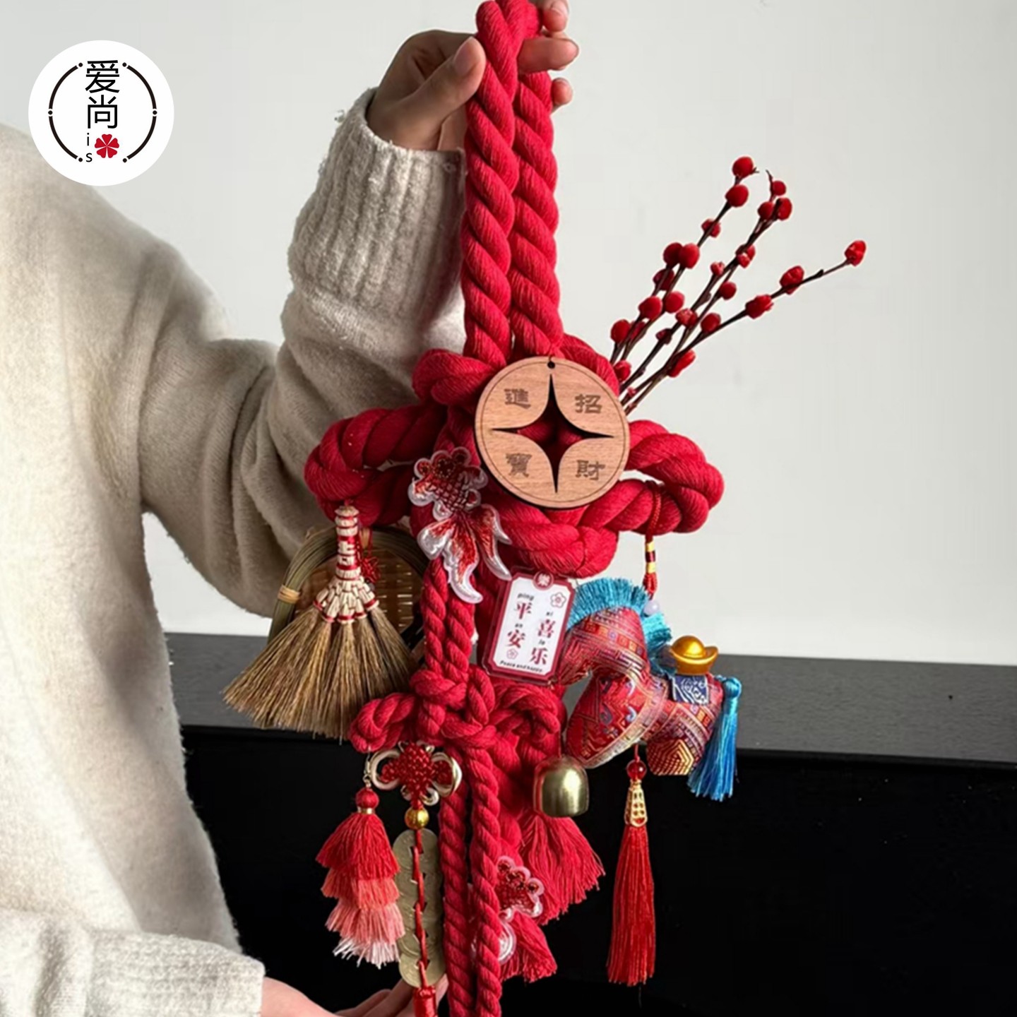 2026新年香包刺绣福马挂饰门挂车挂福桶装饰福包绿植盆栽配饰配件,淘宝优惠券,粉丝福利购,淘宝优惠卷