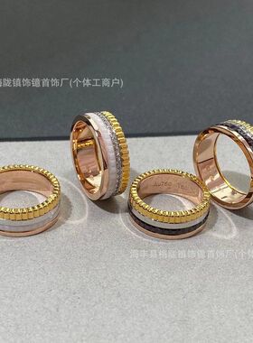 情侣金跨境罗缎转动黑白镀齿轮