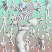 1 human material pofi wireless human body material reference picture painting high-definition strap light up more than one thousand sheets