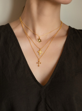 VM香草山 圣系列 晨星 项链银镀金锆石女小众设计感高级轻奢锁骨