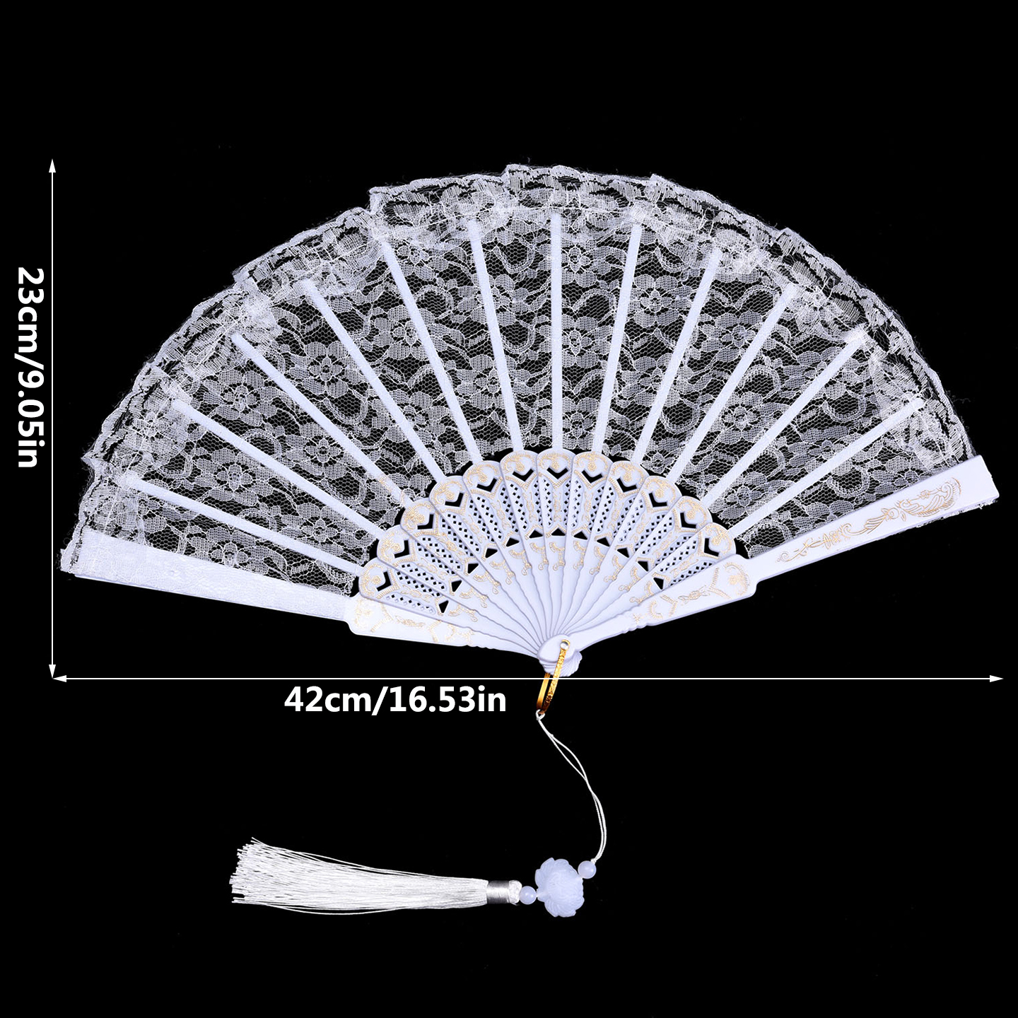 精美古风扇子折扇中国风女旗袍走秀仙气蕾丝舞蹈扇复古拍照道具男 - 图2