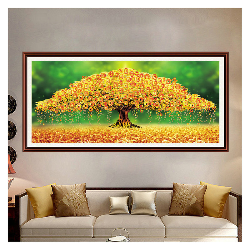 钻石绣2024年新款满钻黄金树客厅DIY新中式摇钱树点钻十字绣,淘宝优惠券,粉丝福利购,淘宝优惠卷