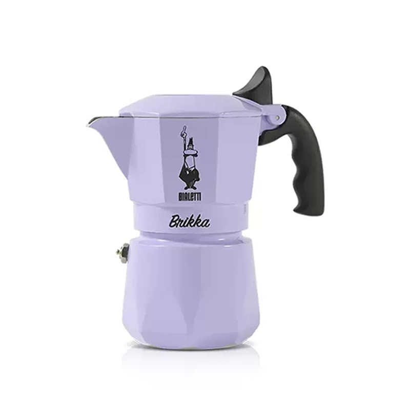 新品上市比乐蒂紫色双阀摩卡壶意式咖啡壶煮家用户外手冲咖啡器具