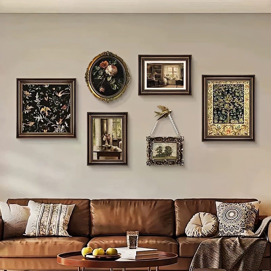 法式装饰画客厅沙发背景墙法式复古挂画组合高级感挂墙中古风壁画,淘宝优惠券,粉丝福利购,淘宝优惠卷