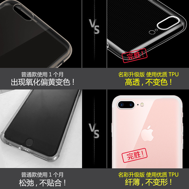 适用苹果7手机壳iphone8防摔plus全包ip7软壳七i7硅胶puls透明八ip8女款7p创意i8新款8p男ipone超薄保护套pls - 图3