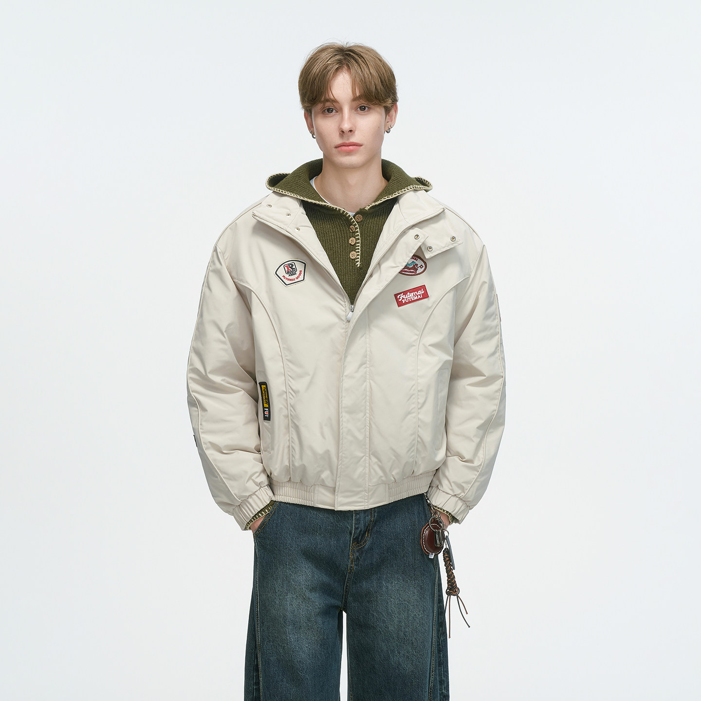 Dream made美式赛车风棉服男款冬季加厚棉袄男生冬装外套机车棉衣,淘宝优惠券,粉丝福利购,淘宝优惠卷