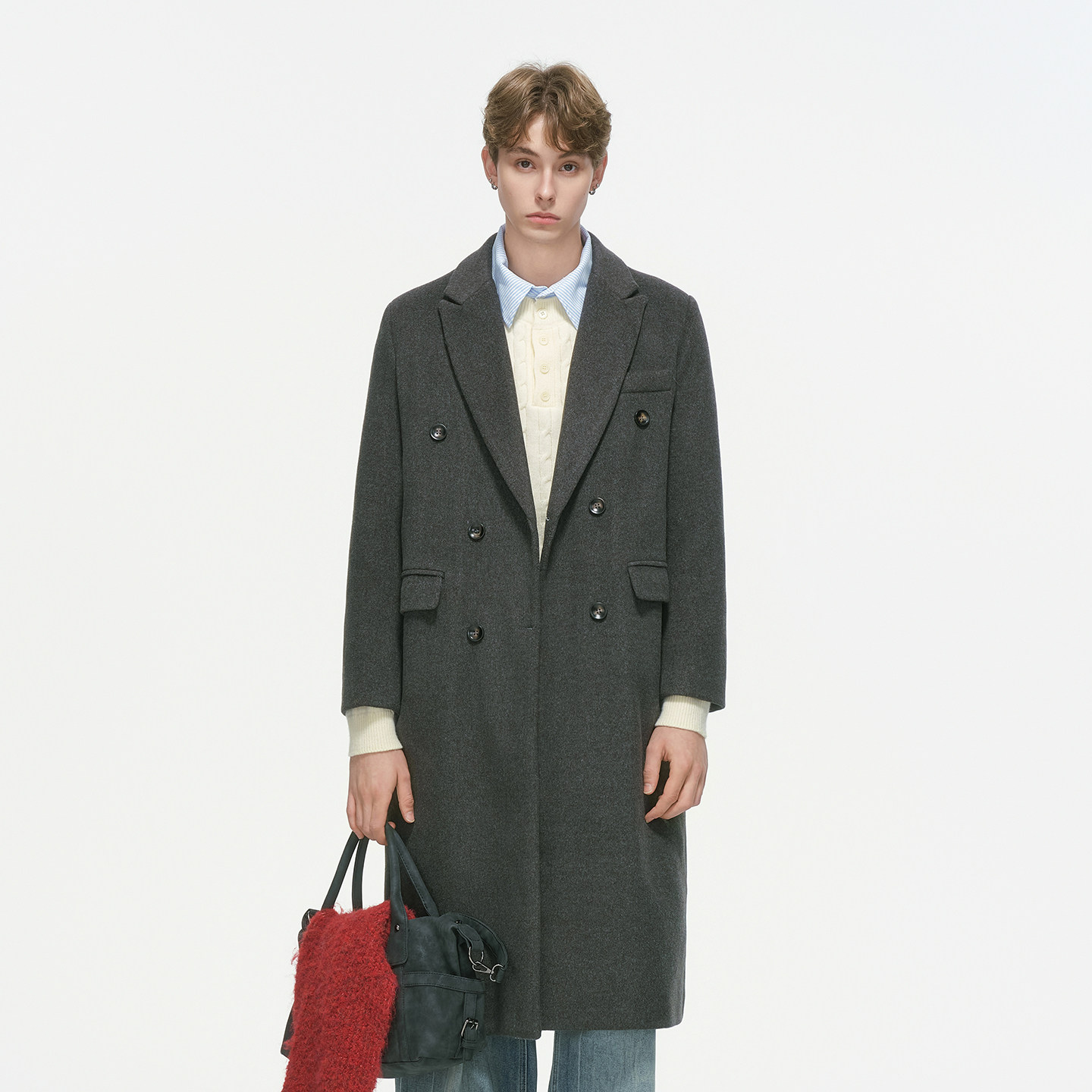 Dream made 韩系过膝毛呢大衣男款秋冬季加厚中长款风衣呢子外套,淘宝优惠券,粉丝福利购,淘宝优惠卷