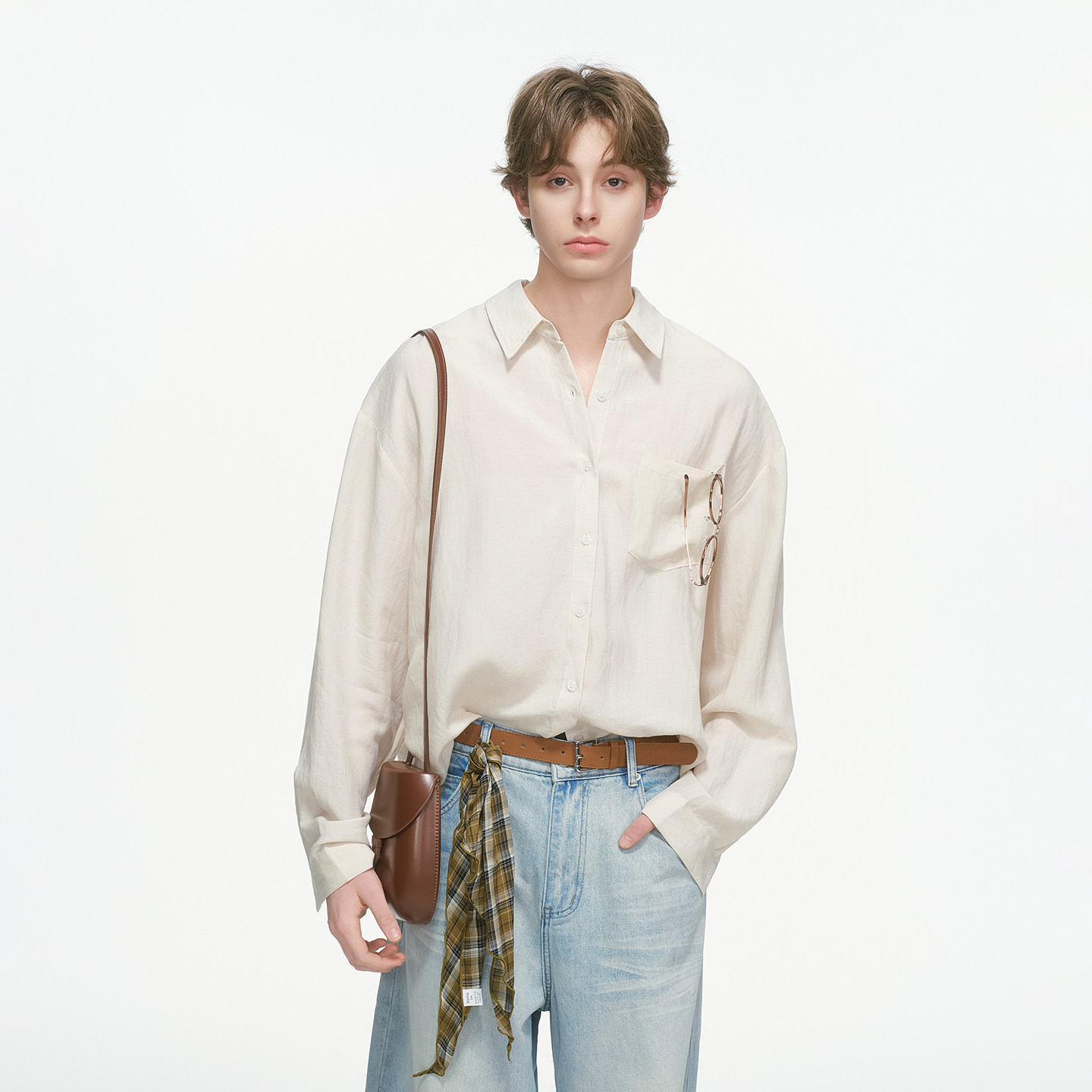 Dream made老钱风松弛感莱赛尔长袖衬衫男款秋季内搭情侣亚麻衬衣,淘宝优惠券,粉丝福利购,淘宝优惠卷