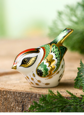 客厅镇纸骨瓷知更鸟动物装饰品