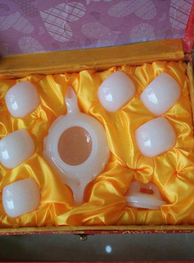 天然茶具套盒包邮白玉