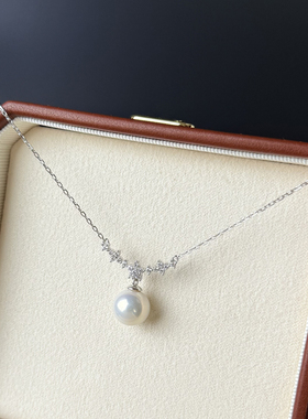 s925纯银天然淡水正圆紫色真珍珠高级感花朵项链吊坠2026新款爆款