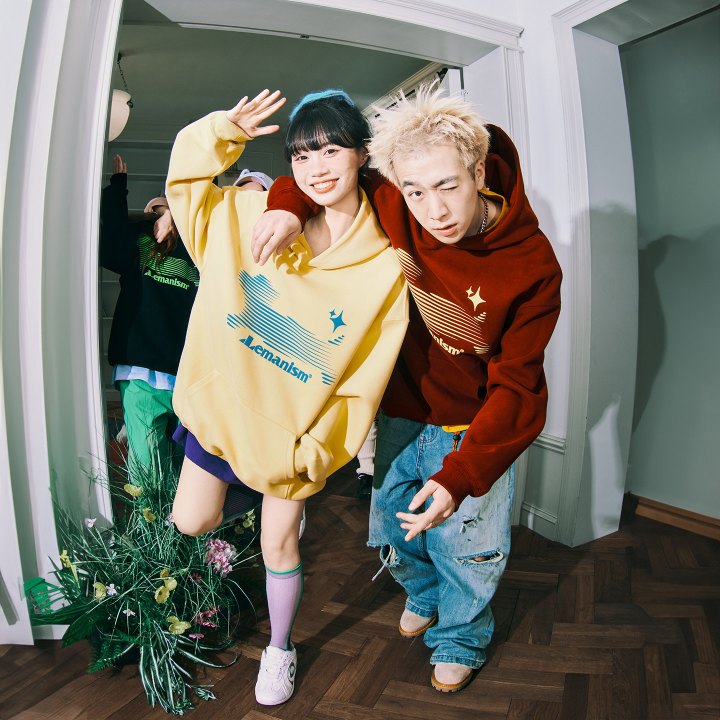 lemanism美式潮牌幻影小狗连帽卫衣男2025春秋季新款情侣款上衣女